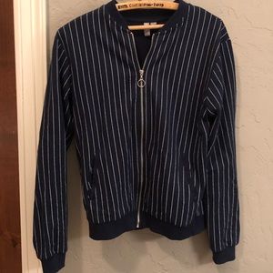 ASOS Blue and white lightweight bomber.